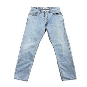 Levi’s 505 Regular Fit Jeans 35x32 Light Wash Straight Leg Distressed Fade